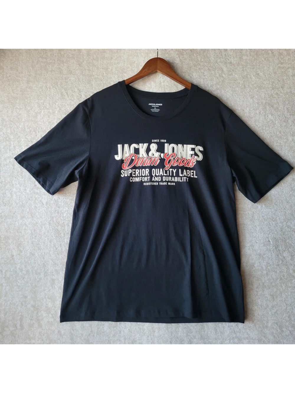Jack Jones Essentials Logo Tshirt XLMens Black Short Sleeve Reg Fit